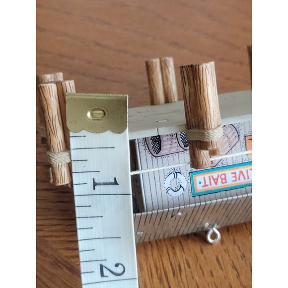 Hallmark Cards 2000 Bait Shop w/ Boat Nostalgic Metal Holiday Christmas Ornament - Picture 4 of 14